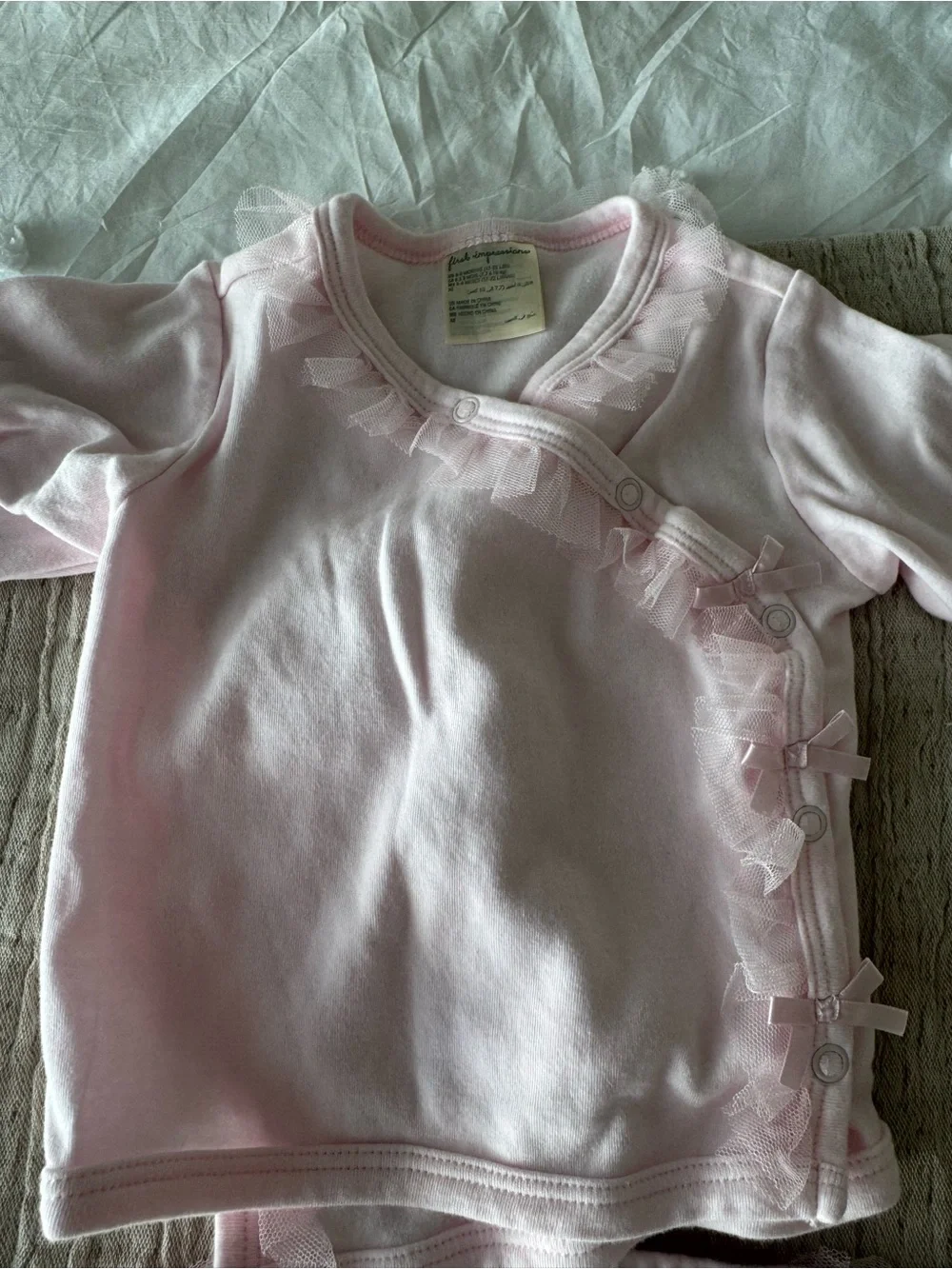 First Impressions Pale Pink Ruffle Footed Pajama Set